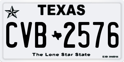 TX license plate CVB2576