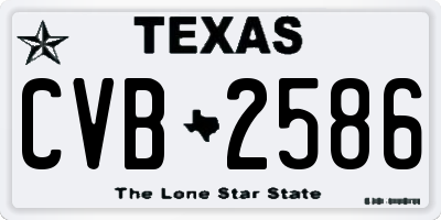 TX license plate CVB2586