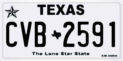 TX license plate CVB2591