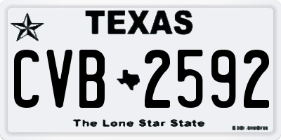 TX license plate CVB2592