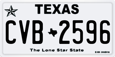 TX license plate CVB2596