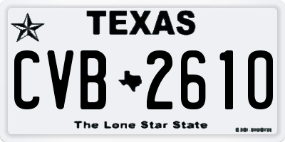 TX license plate CVB2610