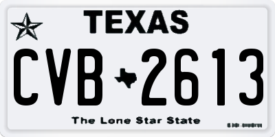 TX license plate CVB2613