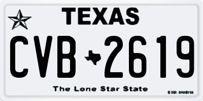 TX license plate CVB2619
