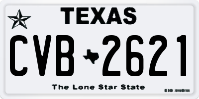TX license plate CVB2621