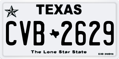 TX license plate CVB2629