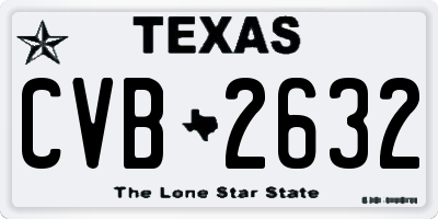 TX license plate CVB2632