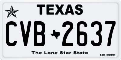 TX license plate CVB2637