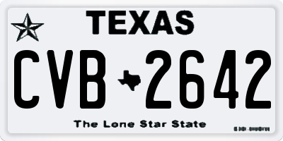 TX license plate CVB2642