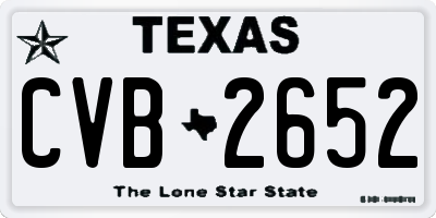 TX license plate CVB2652