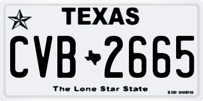 TX license plate CVB2665