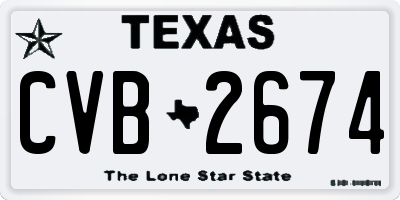 TX license plate CVB2674