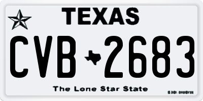 TX license plate CVB2683