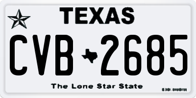 TX license plate CVB2685