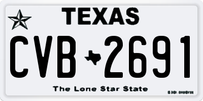 TX license plate CVB2691