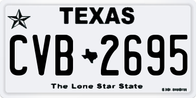 TX license plate CVB2695