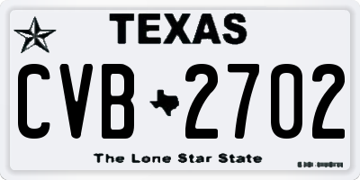 TX license plate CVB2702