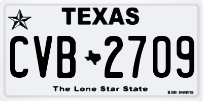 TX license plate CVB2709