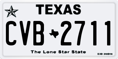 TX license plate CVB2711