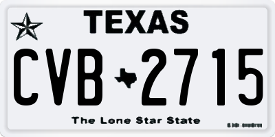 TX license plate CVB2715