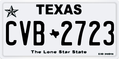 TX license plate CVB2723