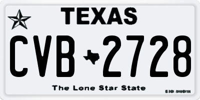 TX license plate CVB2728