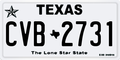 TX license plate CVB2731
