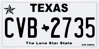 TX license plate CVB2735
