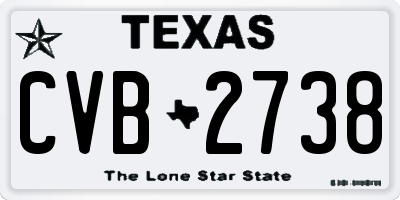 TX license plate CVB2738