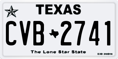 TX license plate CVB2741
