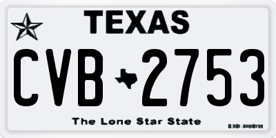 TX license plate CVB2753
