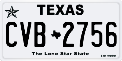TX license plate CVB2756