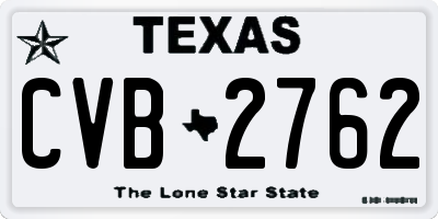 TX license plate CVB2762