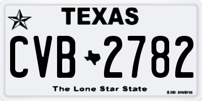 TX license plate CVB2782