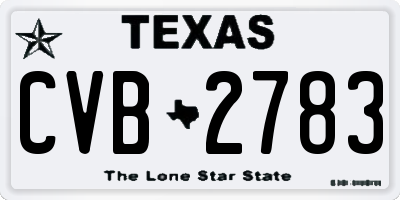 TX license plate CVB2783
