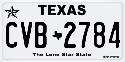TX license plate CVB2784