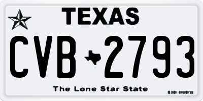 TX license plate CVB2793