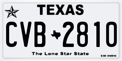 TX license plate CVB2810
