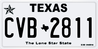 TX license plate CVB2811
