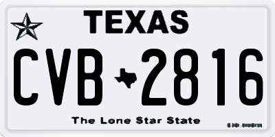 TX license plate CVB2816