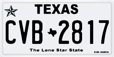 TX license plate CVB2817