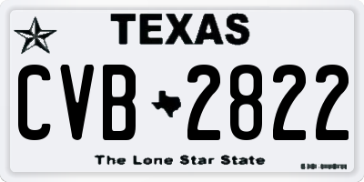 TX license plate CVB2822