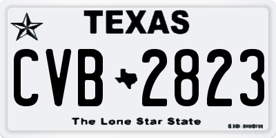 TX license plate CVB2823