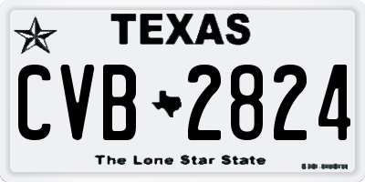 TX license plate CVB2824