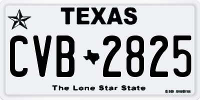 TX license plate CVB2825