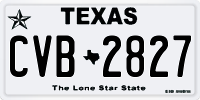 TX license plate CVB2827