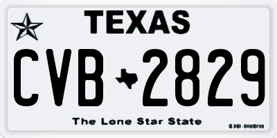 TX license plate CVB2829