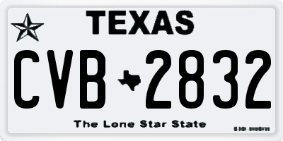 TX license plate CVB2832