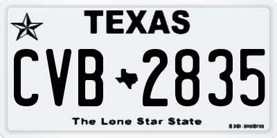 TX license plate CVB2835
