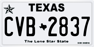 TX license plate CVB2837